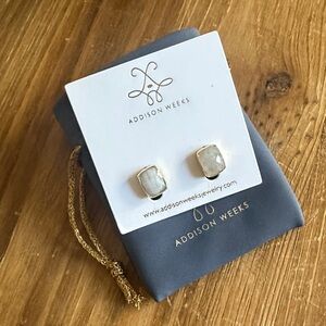 Addison Weeks Gold and White Earrings